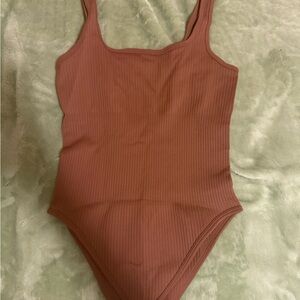 SHEIN Women's Ribbed One Piece Shapewear - Brown